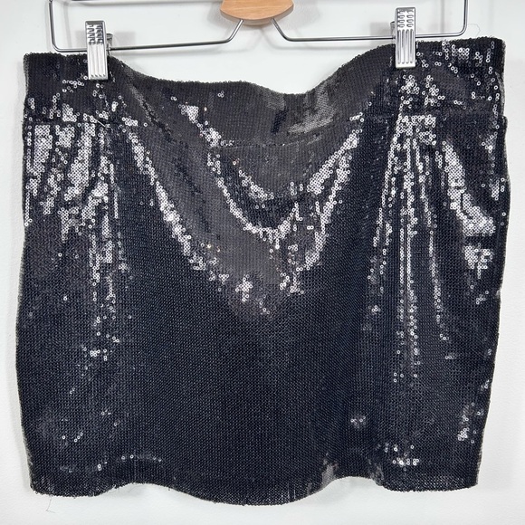 Sequinned black mini skirt, 10, lined, Sexy Party Club Festival - Picture 1 of 6